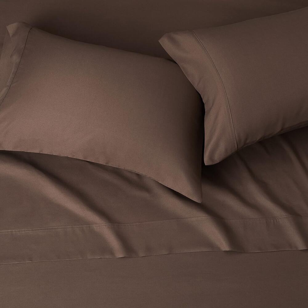 Amazon Basics Lightweight Microfiber Queen 3 Piece Bed Sheet Set Chocolate - Picture 5 of 6